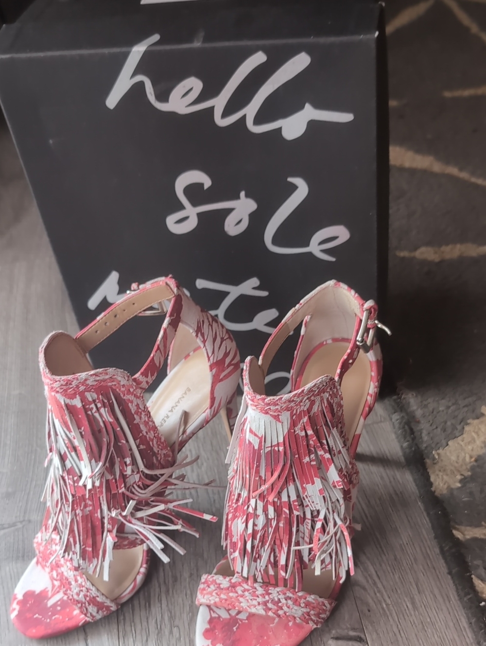 Banana Republic Pink Fringe Women’s High Heel Sandals